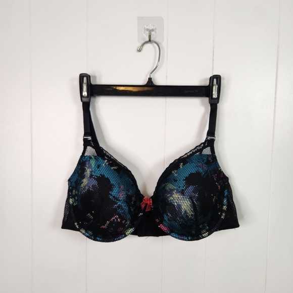 Deesse Addition Elle Plunge Mesh Bra Underwire Lightly Lined 40D Lingerie - Picture 1 of 9
